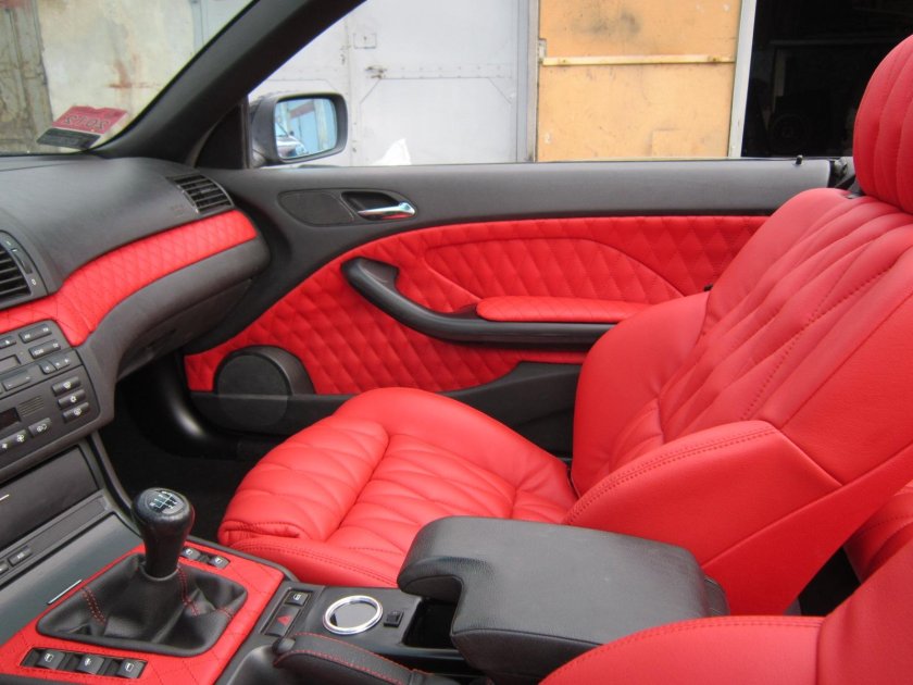 Красный салон БМВ е46 купе
