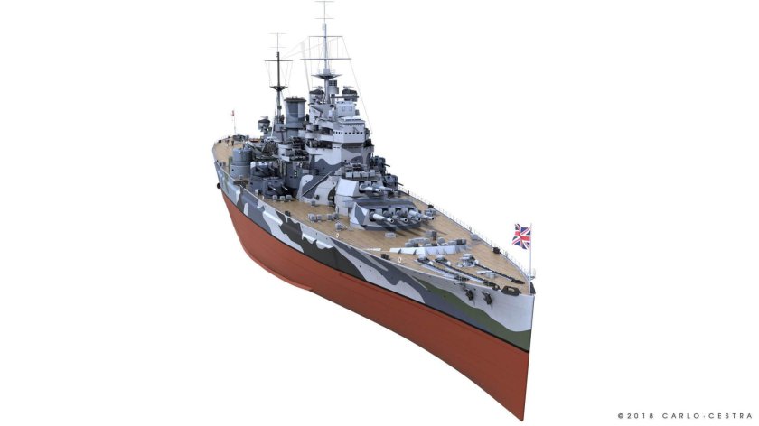 Принц Уэльский линкор сбоку