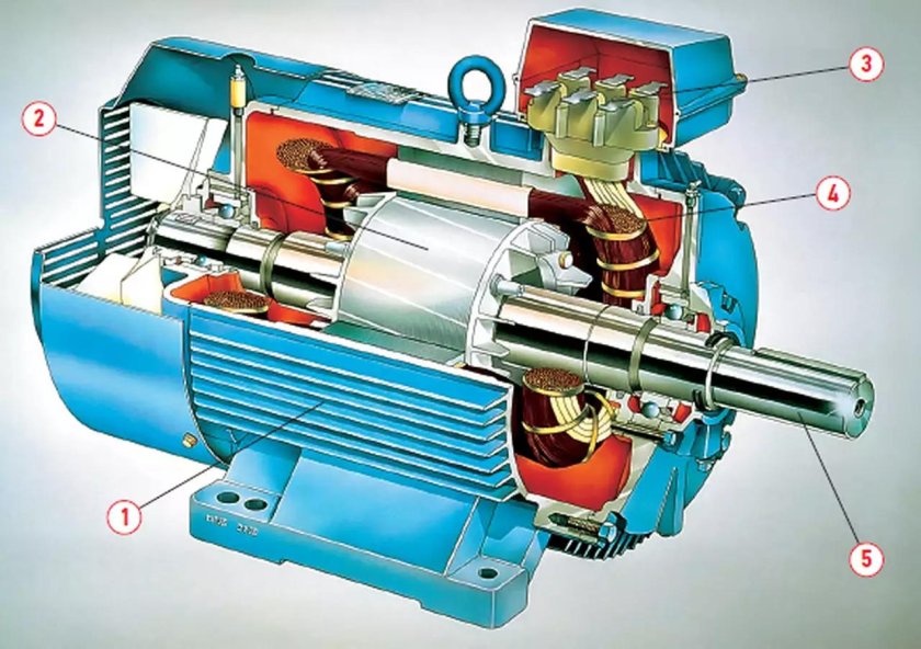 Асинхронный электродвигатель двухвальный