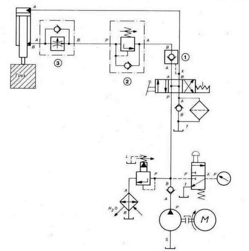 Управляемый обратный клапан гидравлический схема