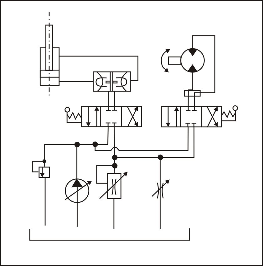 Гидравлическая схема привода снегоочистителя