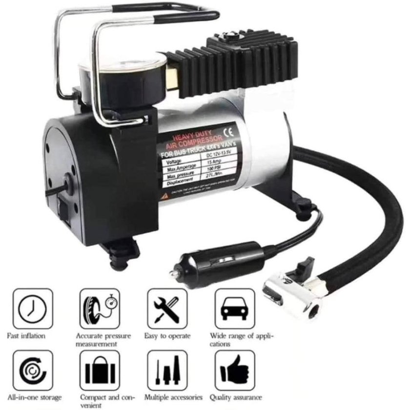 Компрессор воздушный электрический 12в автомобильный