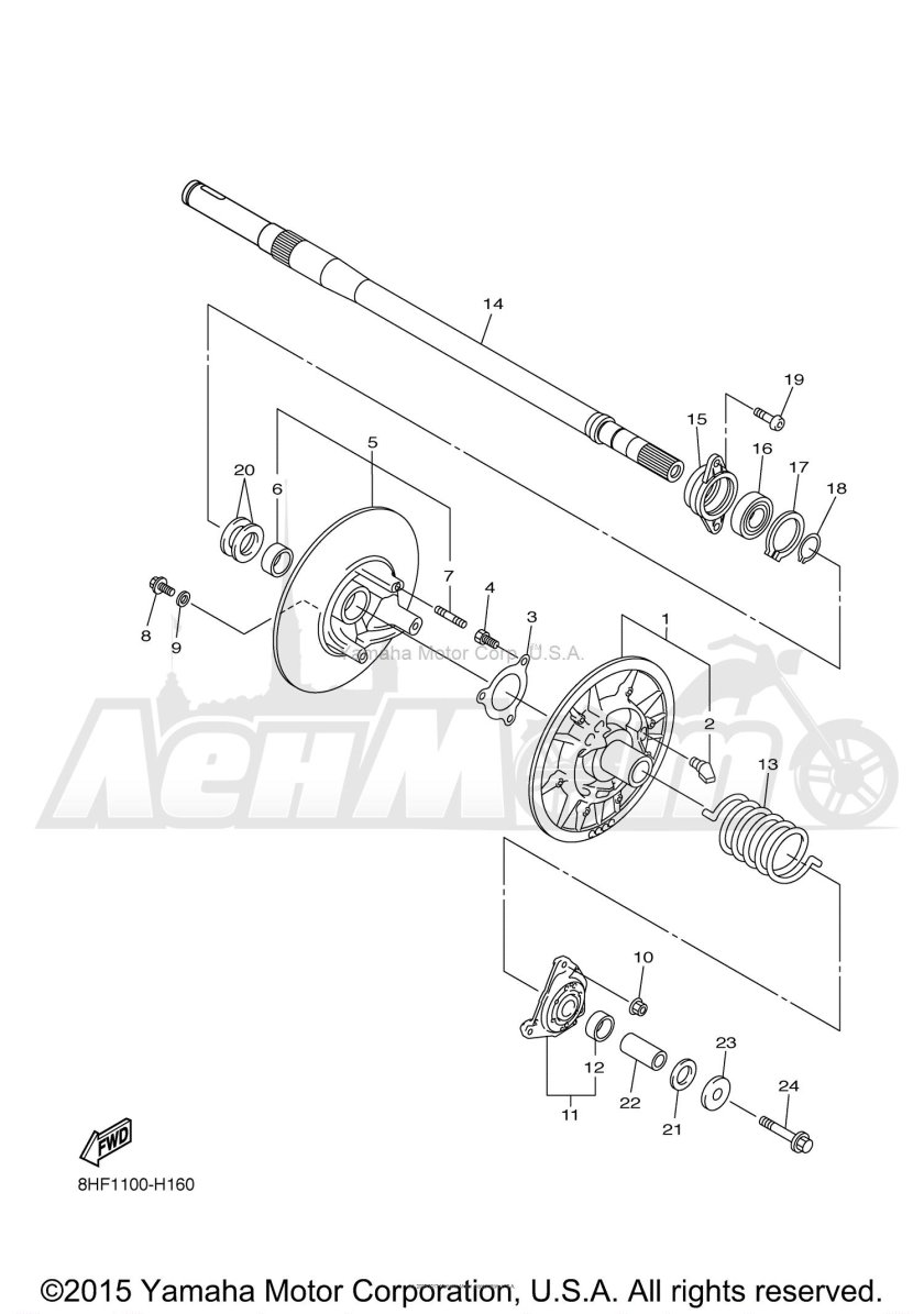 Ведомый вариатор Ямаха Викинг 540
