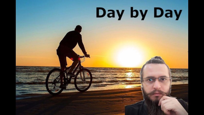 Велосипедист на закате