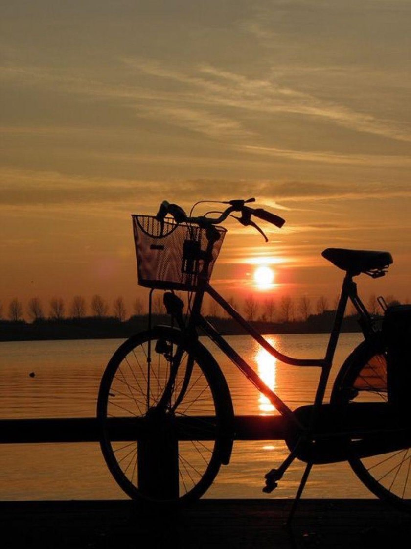 Велосипедист на закате