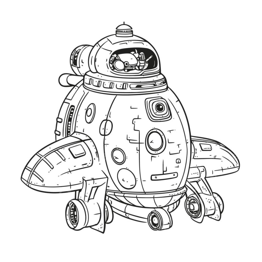 Грузовой корабль раскраска