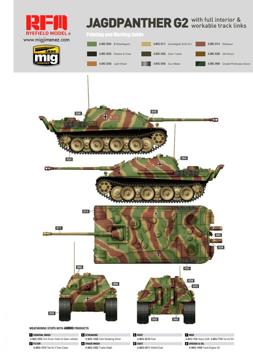 RM-5022 1/35 Jagdpanther g2 with Full Interior &amp; workable track