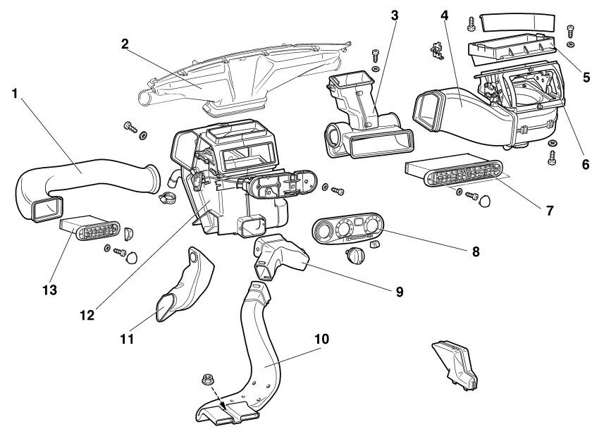 Система воздуховодов Нива Шевроле