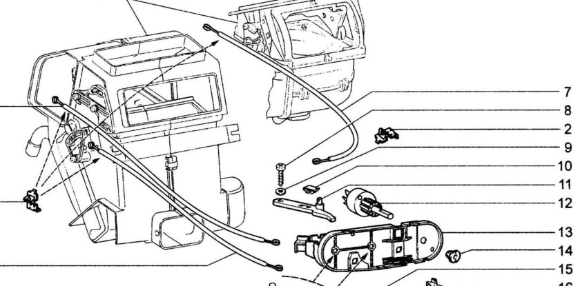 Патрубки отопителя 2123 схема
