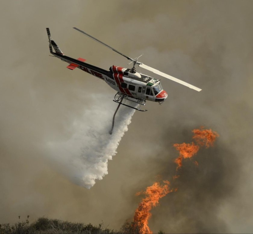 Тушение лесного пожара с вертолета