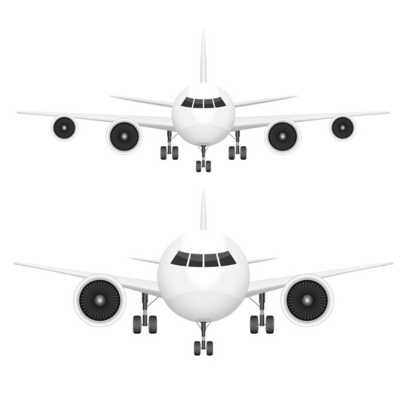 Пассажирский самолет вид спереди