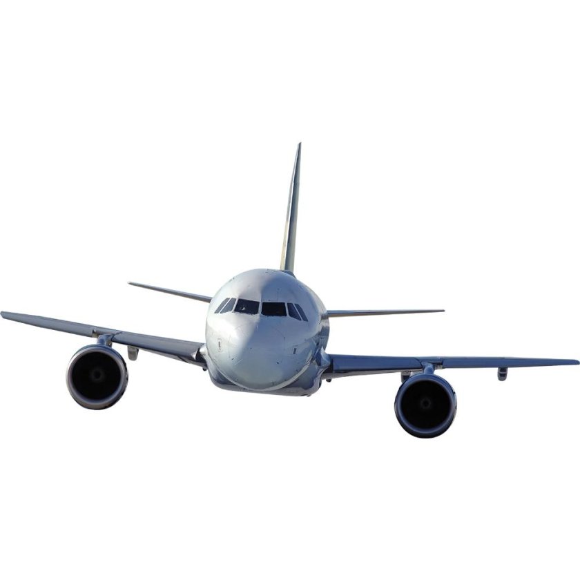 Самолет летит на прозрачном фоне