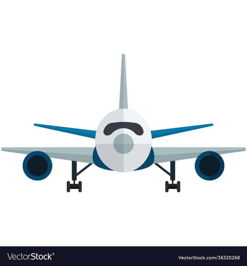 Самолет вид спереди вектор