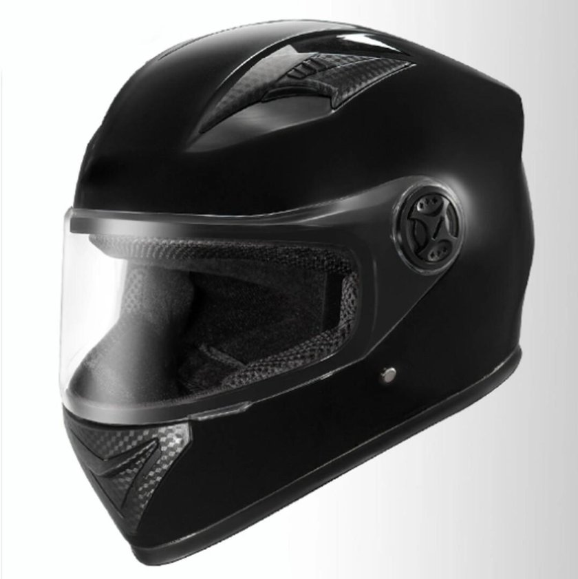 Мотошлем 1001 черный универсальный