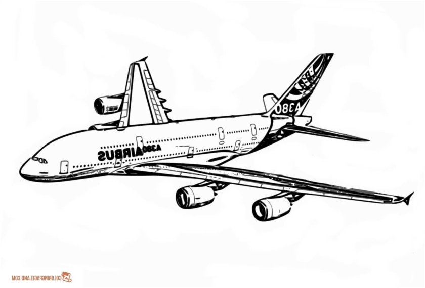 Раскраска самолет Аэробус 320