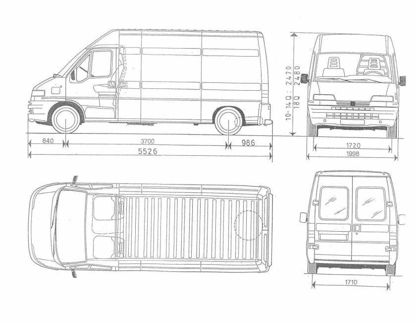 Fiat Ducato фургон габариты