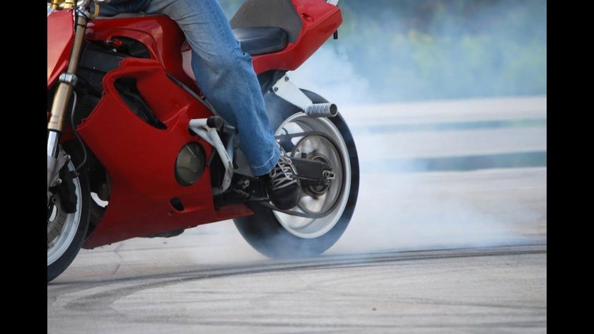 Girl Burnout Motorcycle