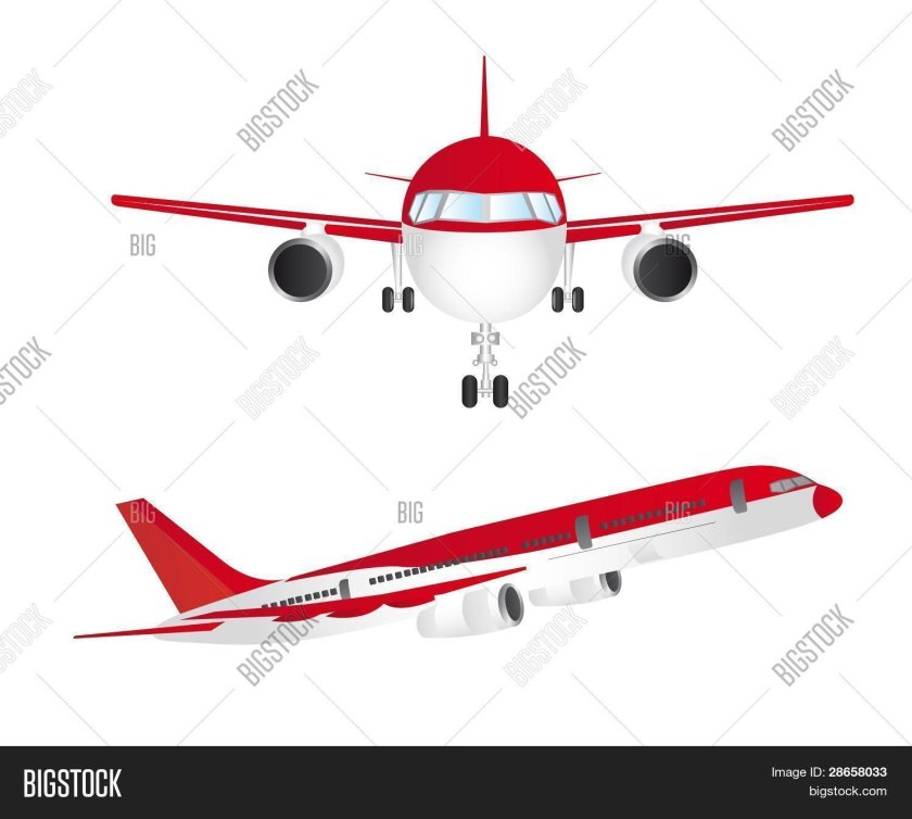 Пассажирский самолет на белом фоне