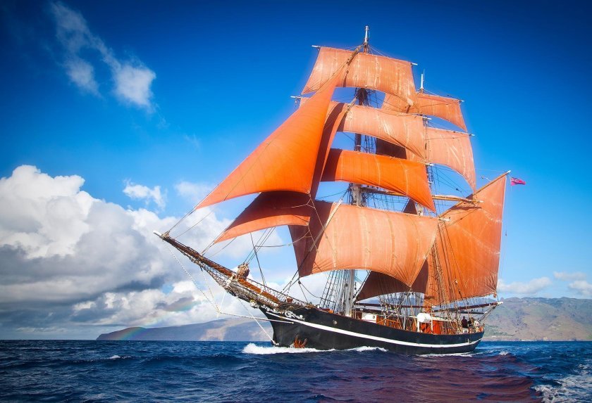 Акат парусный корабль