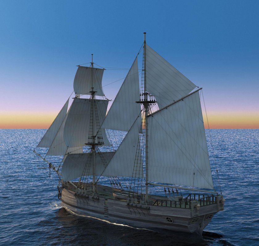 Бригантина Двухмачтовая корабль