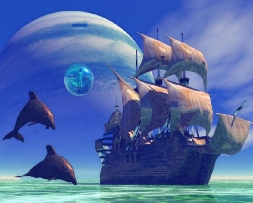 Парусник и дельфины