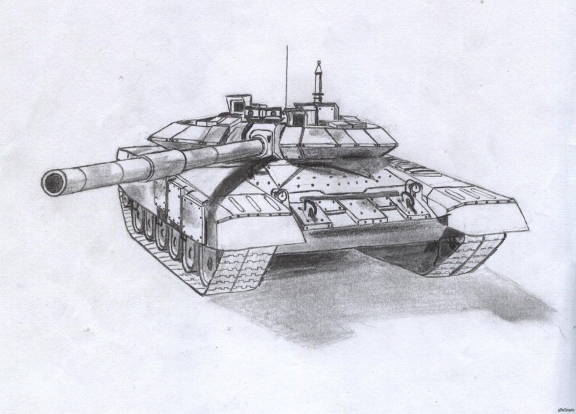 Танк т90 рисунок