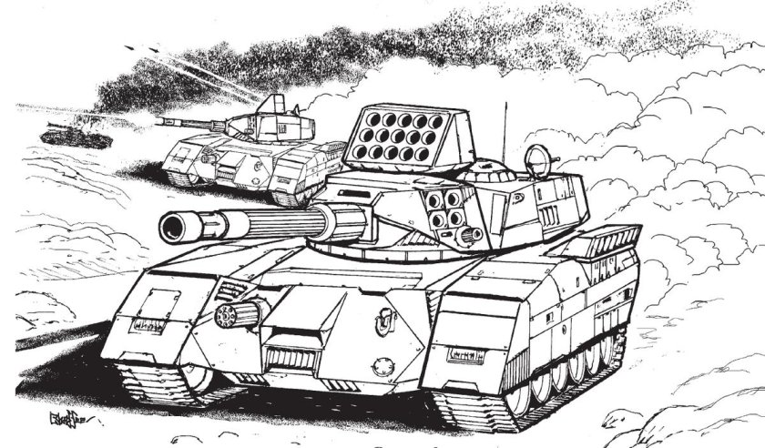 Раскраска танк
