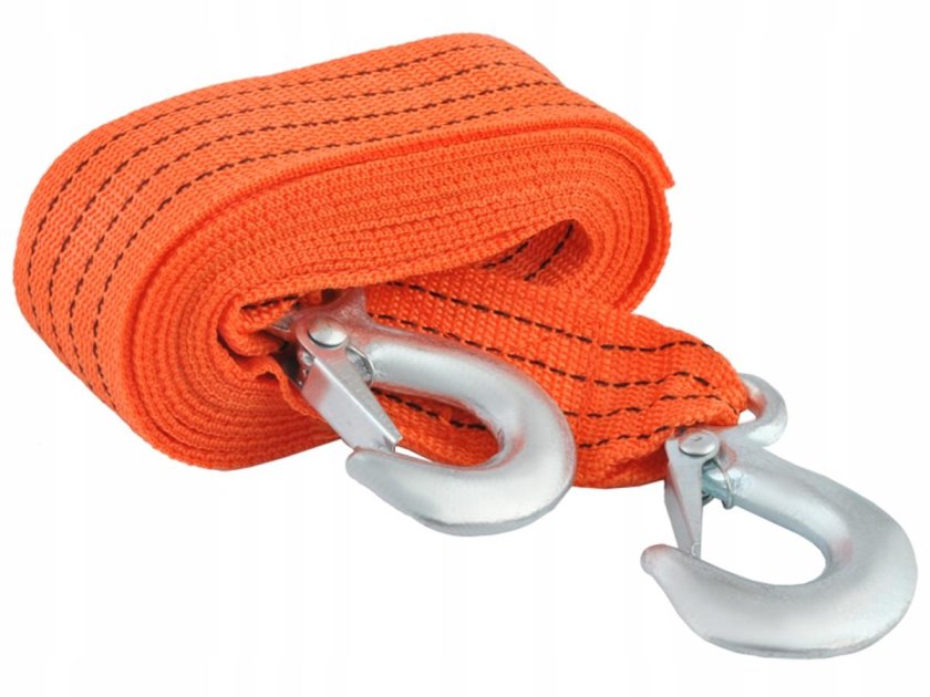Трос буксир. 7т. 5м (лента, 2 крюка) МАЯКАВТО (70050)