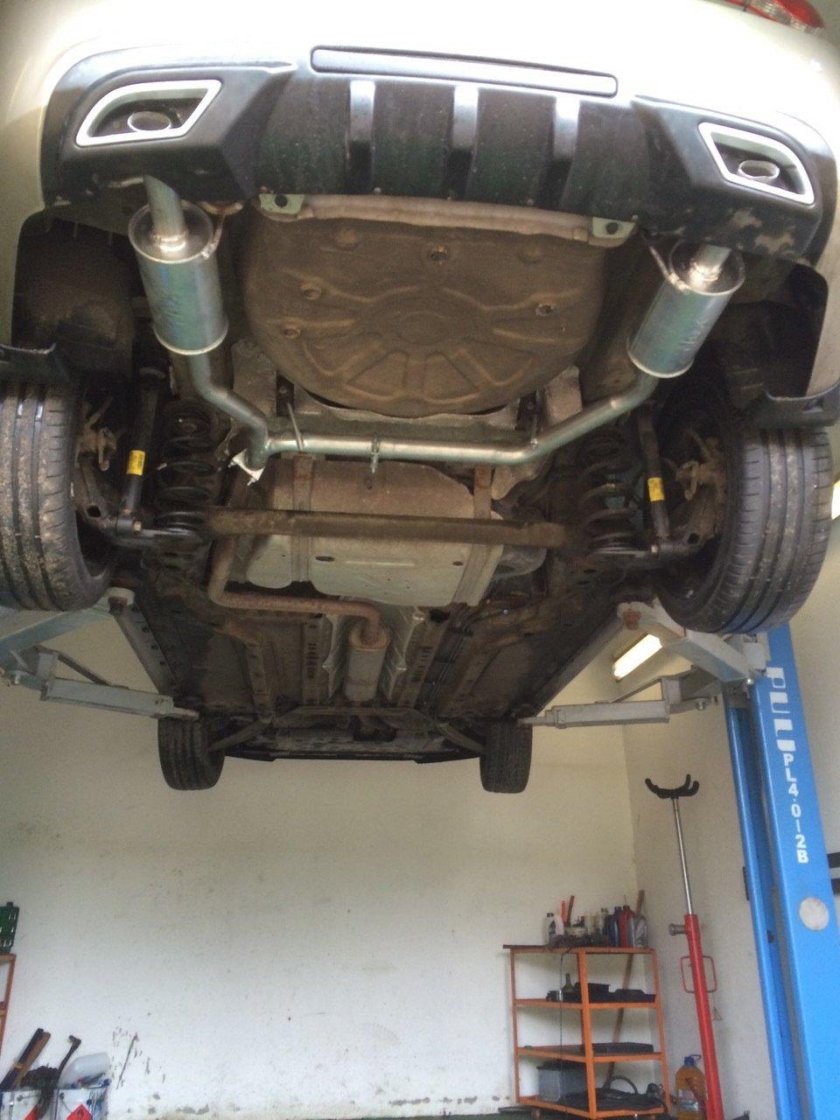 Двойной выхлоп Шевроле Круз 1.8