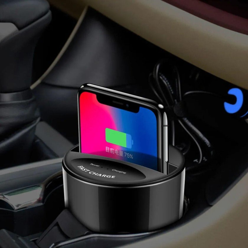 Qi Wireless Charger for car Cup Holder