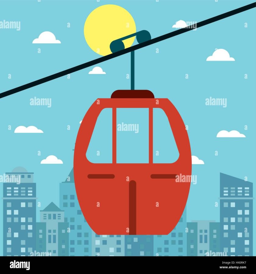 Канатная дорога иллюстрация