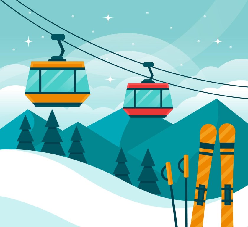 Канатная дорога иллюстрация