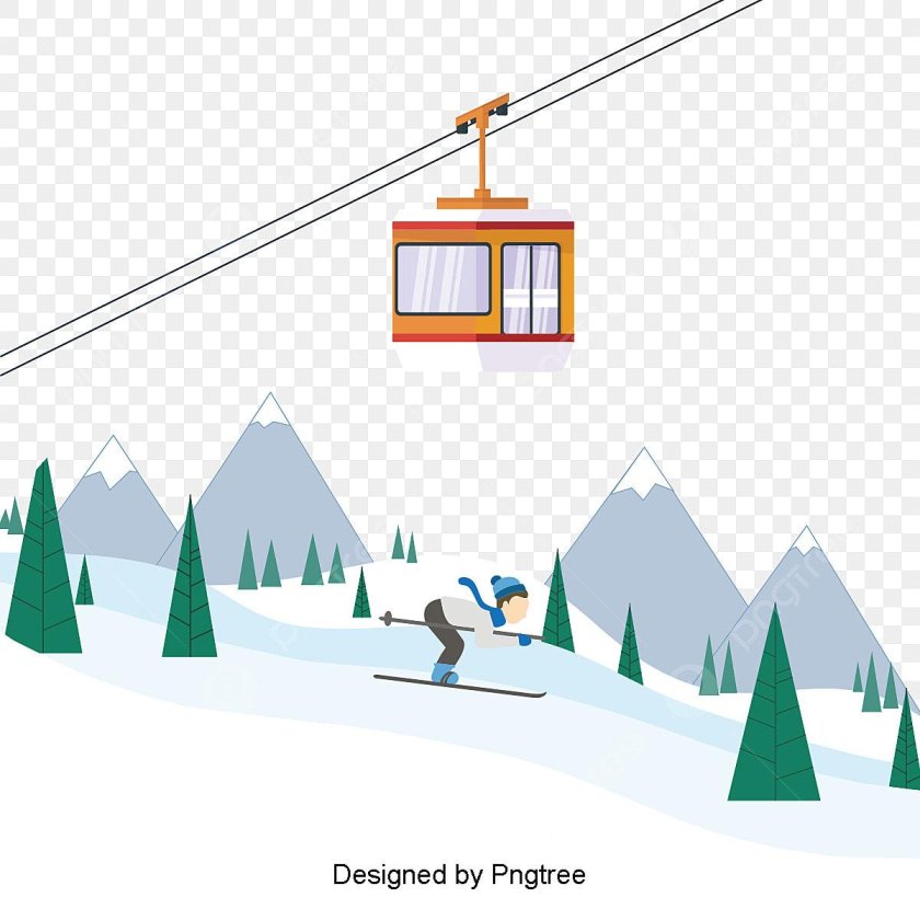 Канатная дорога иллюстрация