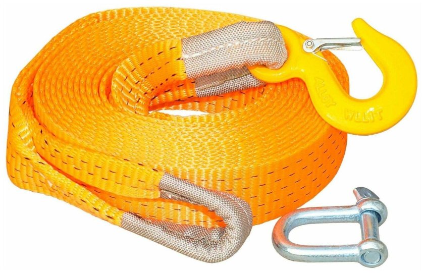 Трос буксировочный 10т 6м ленточный (крюк-скоба) АВТОДЕЛО