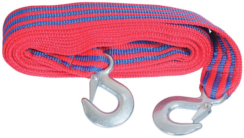 Трос буксировочный DEXX, 2 крюка, 4м, 3,5т 61205-3.5