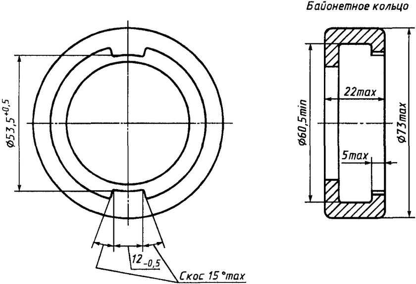 Байонетное соединение чертеж с размерами