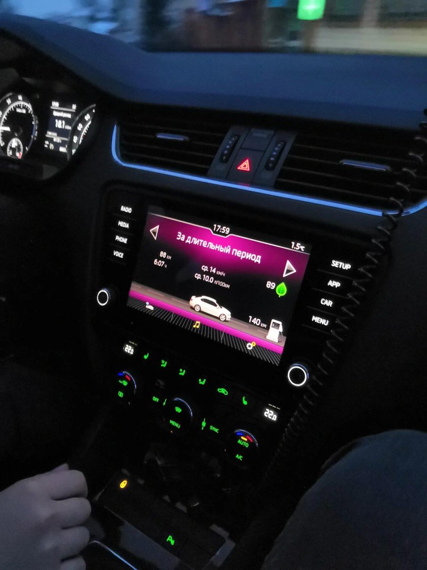 Подсветка салона Шкода а7