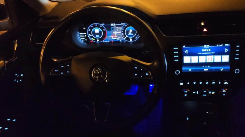 Skoda Octavia a7 подсветка салона