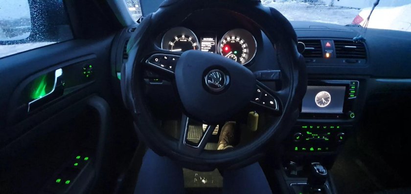 Шкода Октавия 2023 салон подсветка