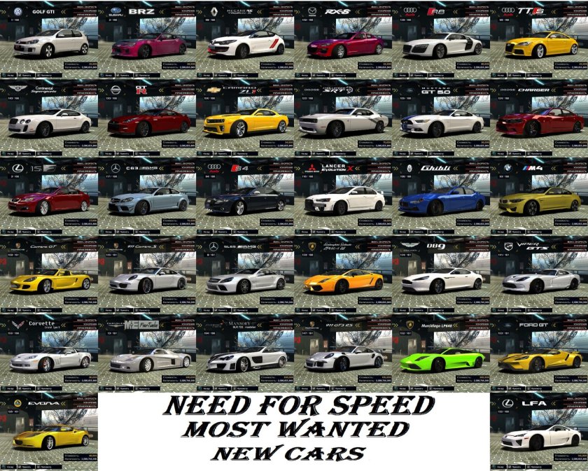 Машины из need for Speed most wanted 2012