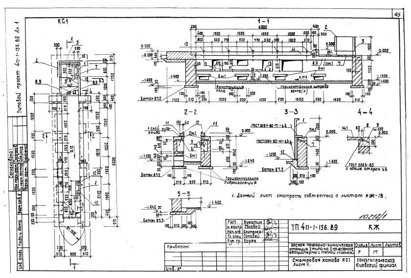 Типовой проект смотровой канавы в депо