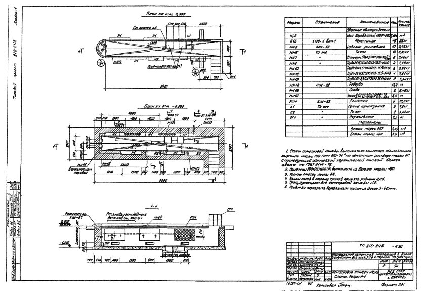 Смотровая яма для грузовых автомобилей типовой проект