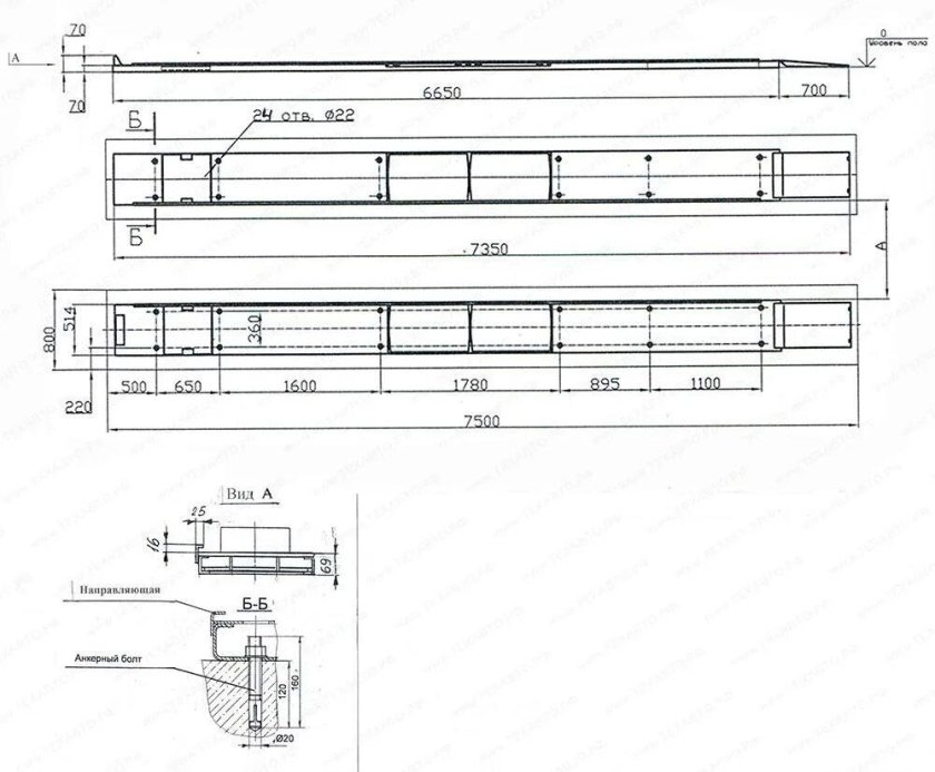 Пути ямные для сход развала чертеж