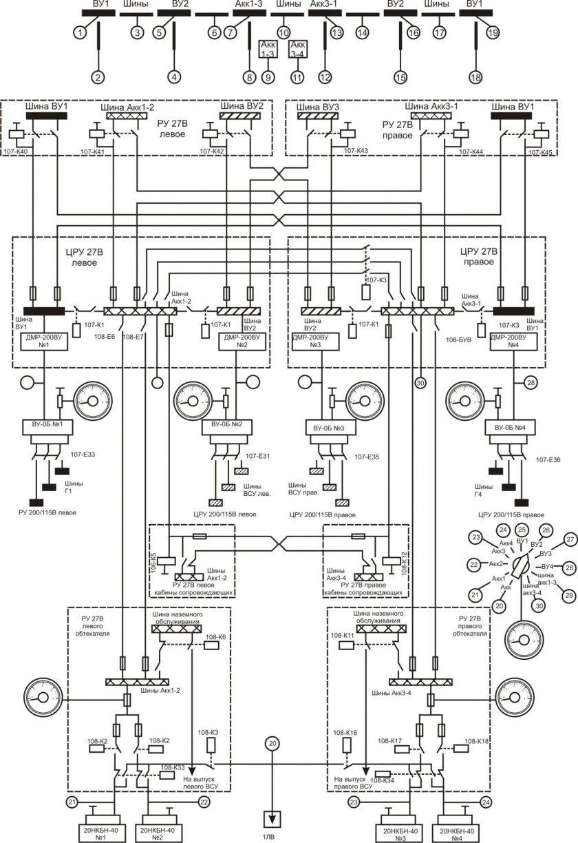 Схема электроснабжения ил 76