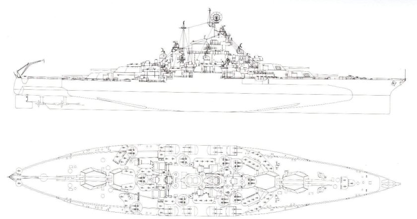 Линкор Миссури чертежи