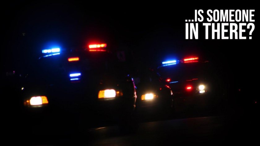 ДПС ночью с мигалками