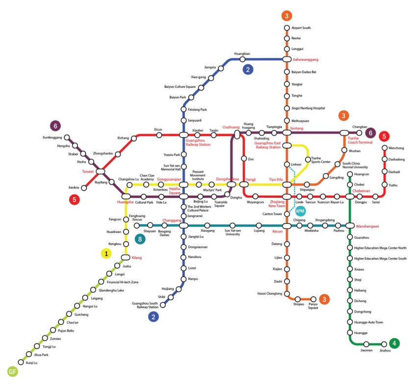 Метро гуанчжоу схема