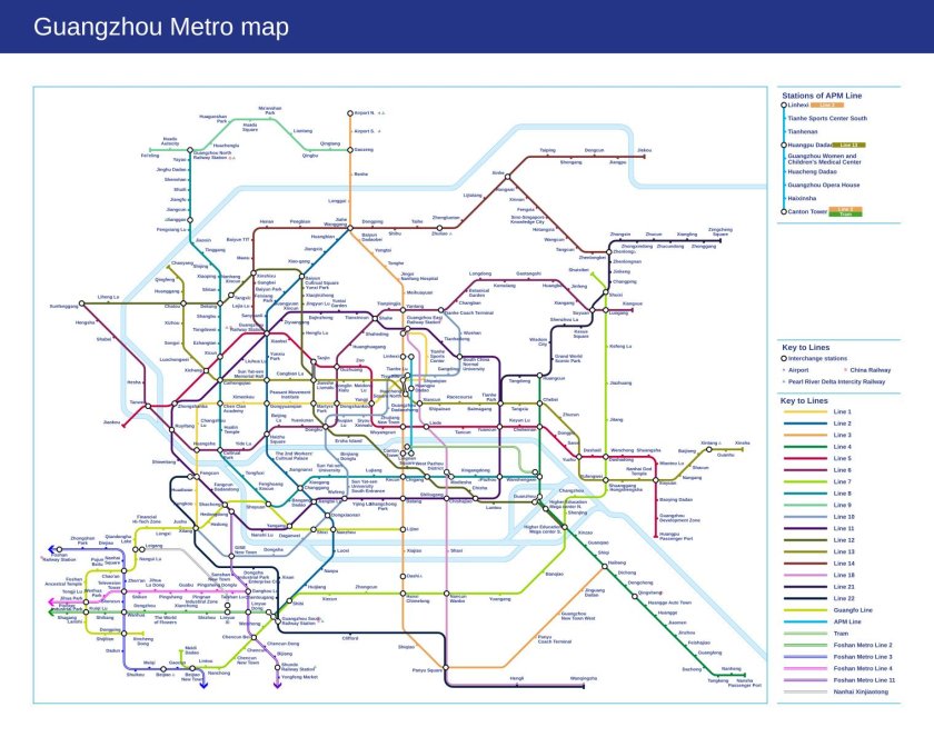 Схема метро гуанчжоу