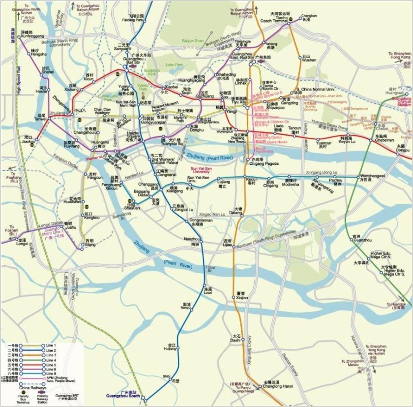 Карта метро Гуанчжоу