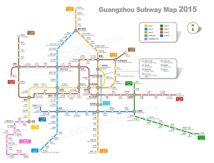 Схема метро Гуанчжоу 2023